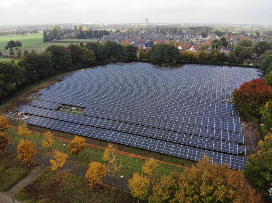 Zonnepark Waalre luchtfoto